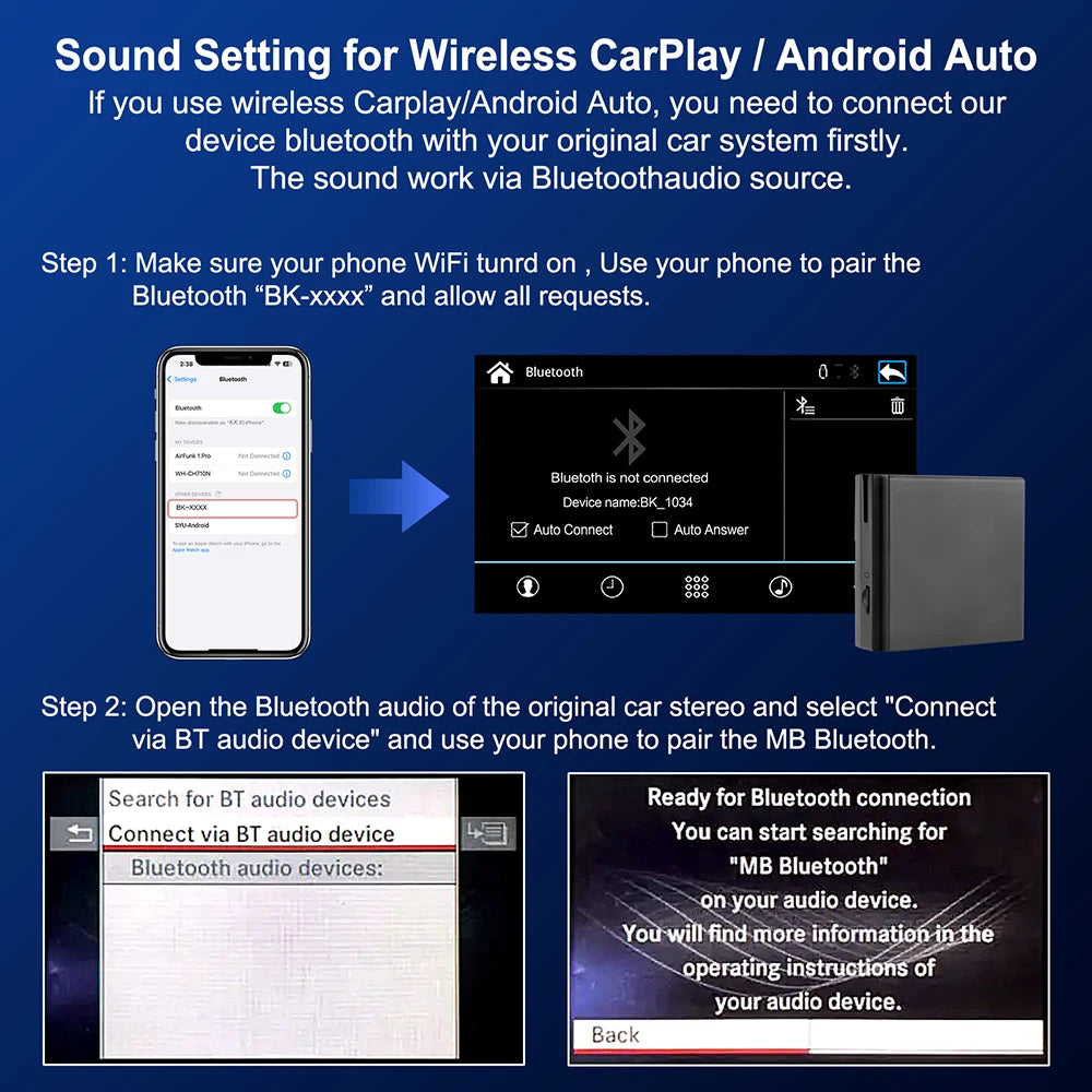 Kit CarPlay y Android Auto Inalámbrico para Mercedes-Benz | Star Upgrade